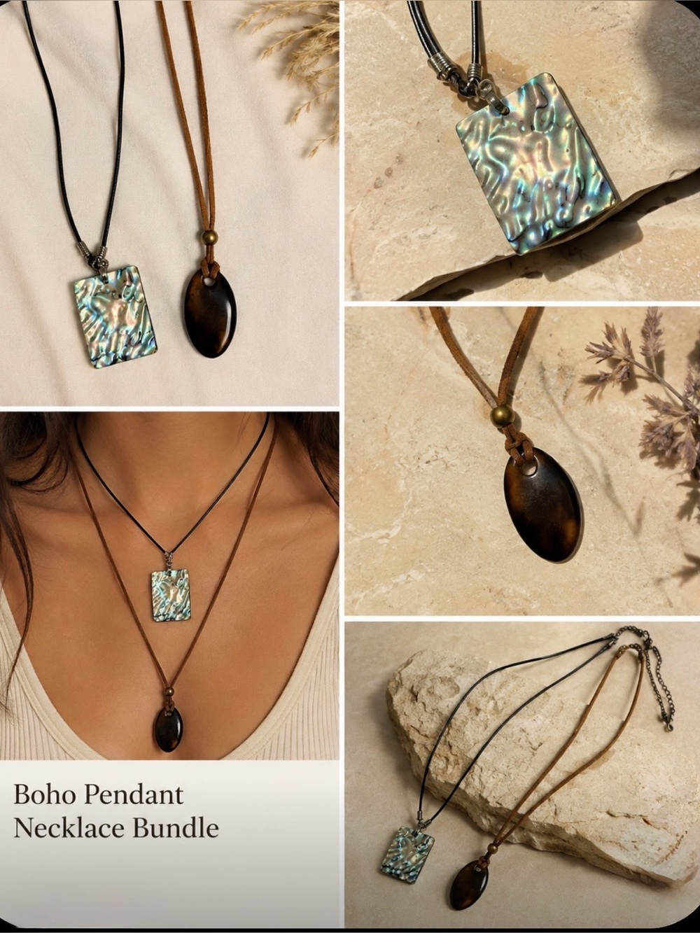 Boho Pendant Necklace Bundle